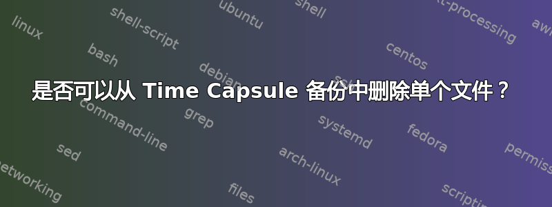 是否可以从 Time Capsule 备份中删除单个文件？