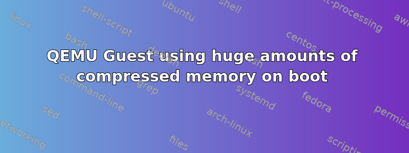 QEMU Guest using huge amounts of compressed memory on boot