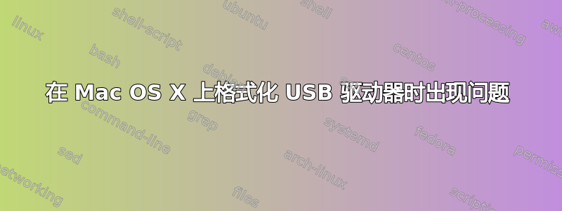 在 Mac OS X 上格式化 USB 驱动器时出现问题