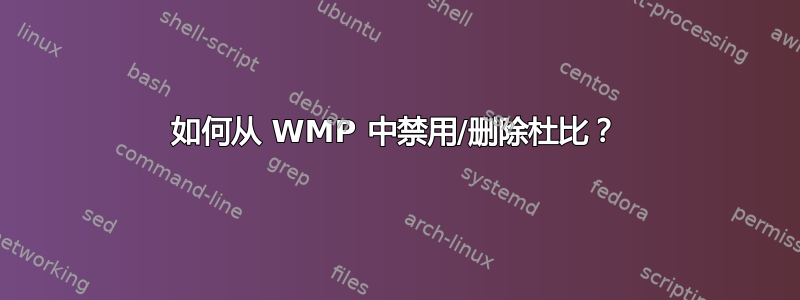 如何从 WMP 中禁用/删除杜比？