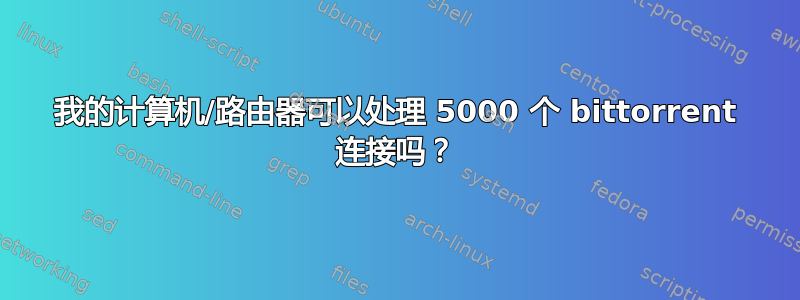 我的计算机/路由器可以处理 5000 个 bittorrent 连接吗？