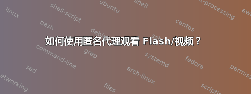 如何使用匿名代理观看 Flash/视频？