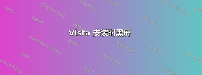 Vista 安装时黑屏