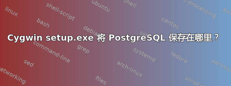 Cygwin setup.exe 将 PostgreSQL 保存在哪里？