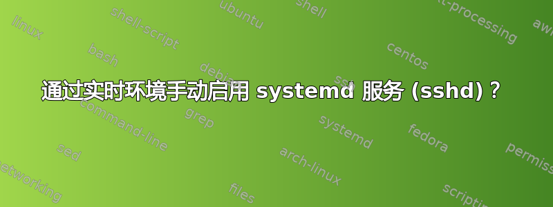 通过实时环境手动启用 systemd 服务 (sshd)？