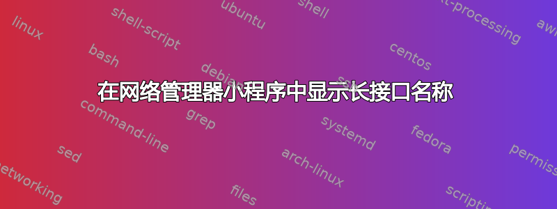 在网络管理器小程序中显示长接口名称