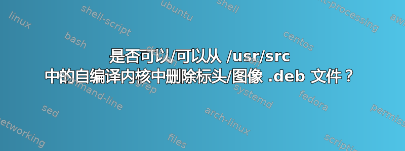 是否可以/可以从 /usr/src 中的自编译内核中删除标头/图像 .deb 文件？