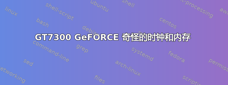 GT7300 GeFORCE 奇怪的时钟和内存