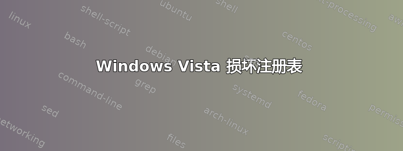 Windows Vista 损坏注册表