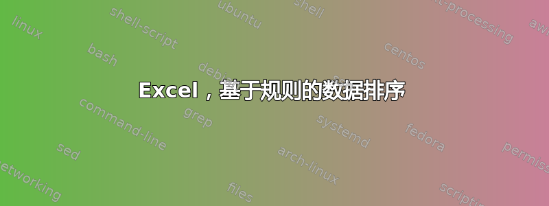 Excel，基于规则的数据排序