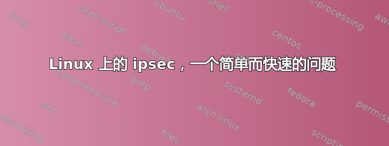 Linux 上的 ipsec，一个简单而快速的问题