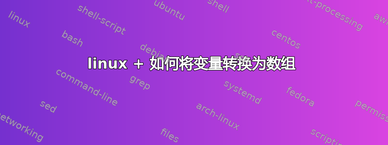 linux + 如何将变量转换为数组