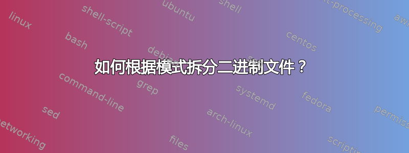 如何根据模式拆分二进制文件？