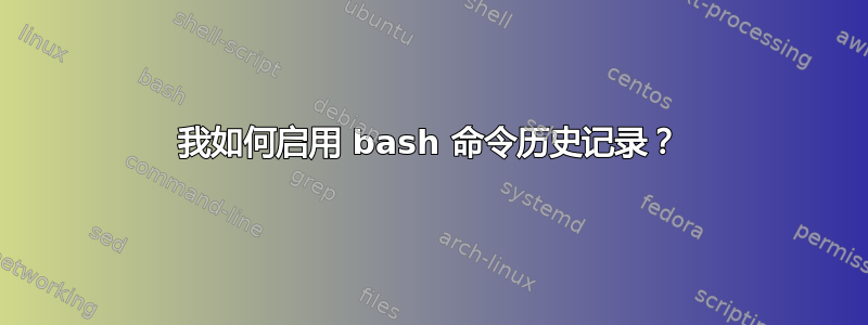 我如何启用 bash 命令历史记录？