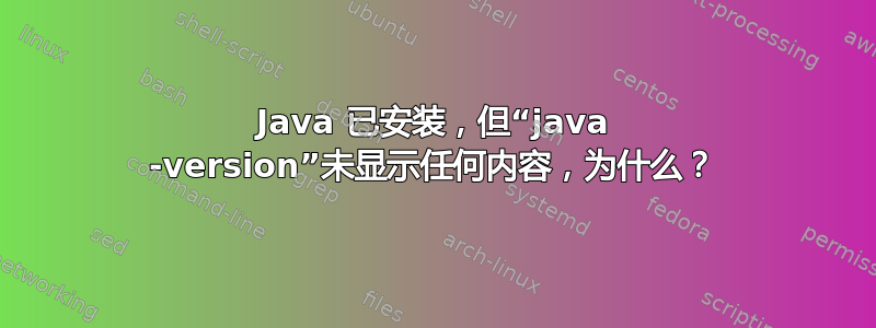 Java 已安装，但“java -version”未显示任何内容，为什么？