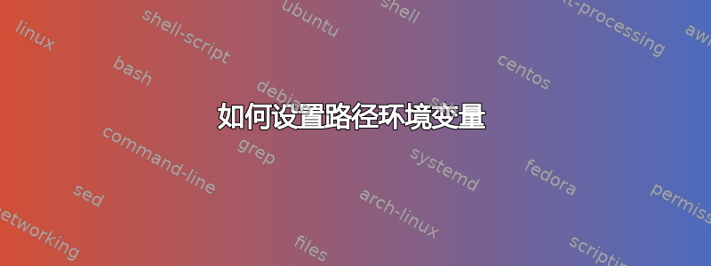 如何设置路径环境变量