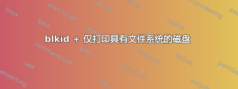 blkid + 仅打印具有文件系统的磁盘