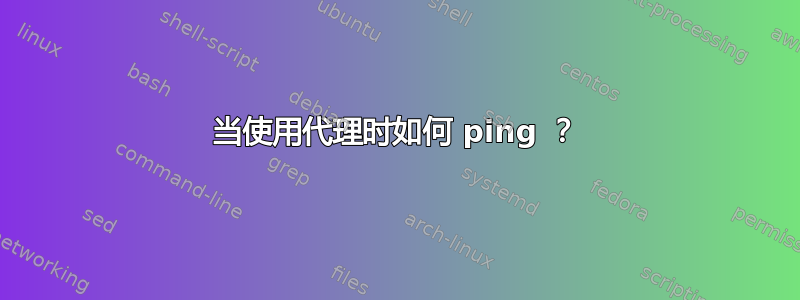 当使用代理时如何 ping ？