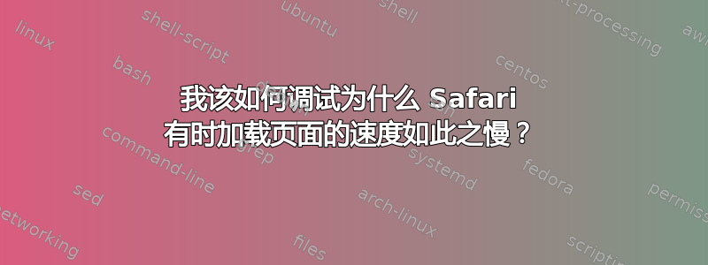 我该如何调试为什么 Safari 有时加载页面的速度如此之慢？