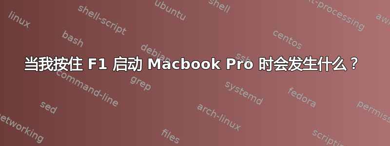 当我按住 F1 启动 Macbook Pro 时会发生什么？