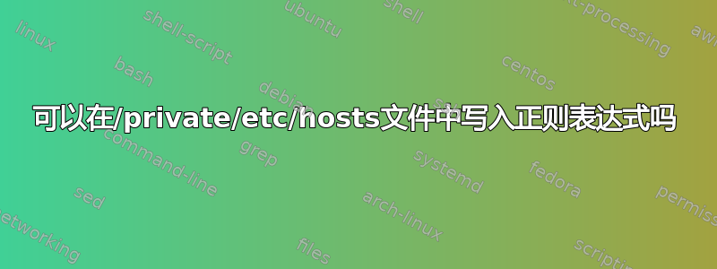 可以在/private/etc/hosts文件中写入正则表达式吗