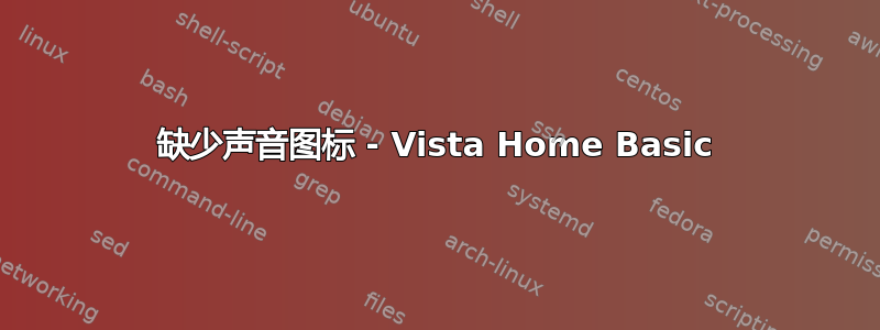 缺少声音图标 - Vista Home Basic