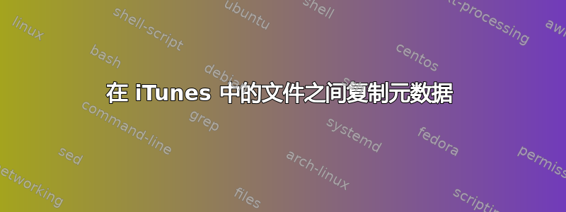 在 iTunes 中的文件之间复制元数据