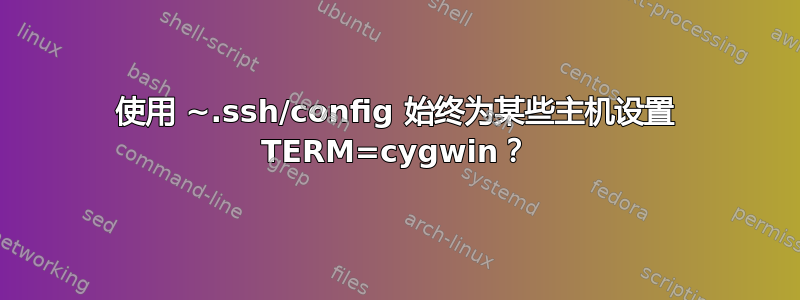 使用 ~.ssh/config 始终为某些主机设置 TERM=cygwin？