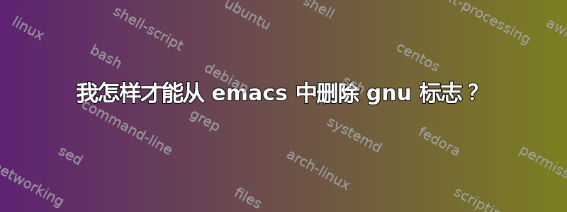 我怎样才能从 emacs 中删除 gnu 标志？