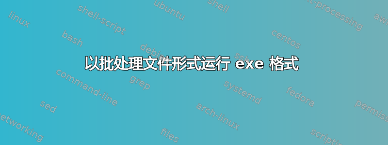 以批处理文件形式运行 exe 格式