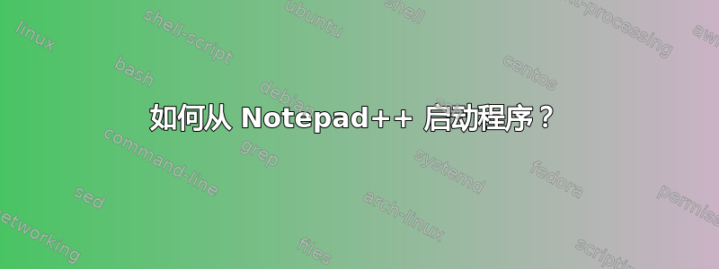 如何从 Notepad++ 启动程序？