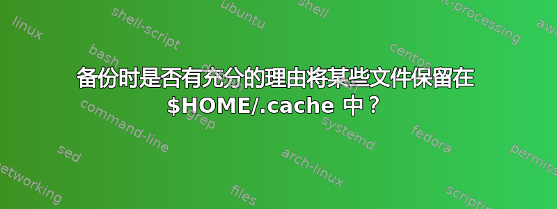 备份时是否有充分的理由将某些文件保留在 $HOME/.cache 中？