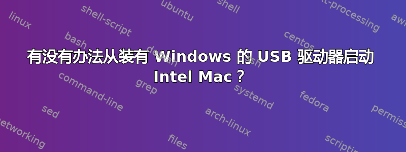 有没有办法从装有 Windows 的 USB 驱动器启动 Intel Mac？