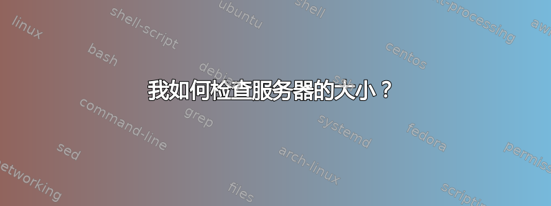 我如何检查服务器的大小？