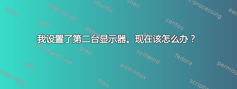 我设置了第二台显示器。现在该怎么办？