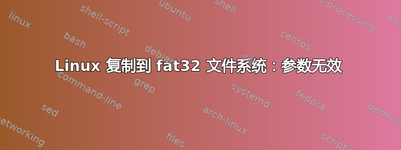 Linux 复制到 fat32 文件系统：参数无效