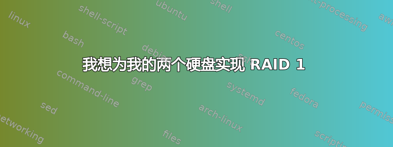 我想为我的两个硬盘实现 RAID 1