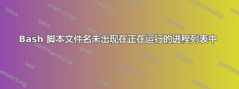 Bash 脚本文件名未出现在正在运行的进程列表中