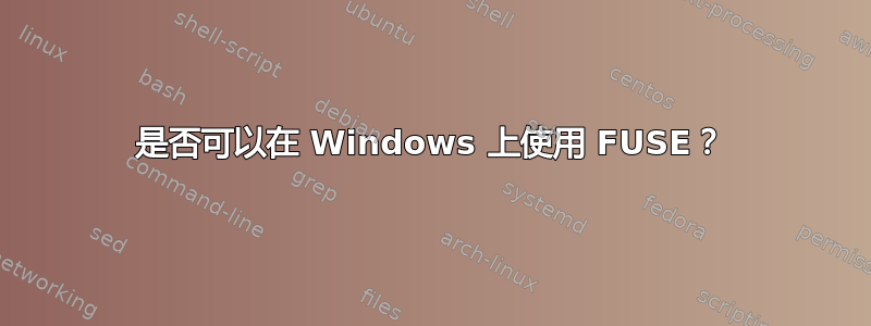 是否可以在 Windows 上使用 FUSE？