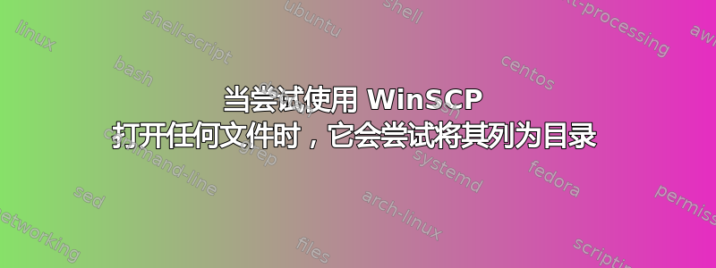 当尝试使用 WinSCP 打开任何文件时，它会尝试将其列为目录