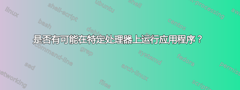 是否有可能在特定处理器上运行应用程序？