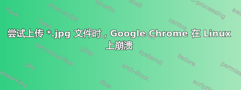 尝试上传 *.jpg 文件时，Google Chrome 在 Linux 上崩溃