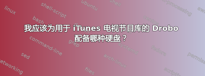 我应该为用于 iTunes 电视节目库的 Drobo 配备哪种硬盘？