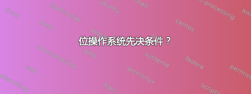 64 位操作系统先决条件？