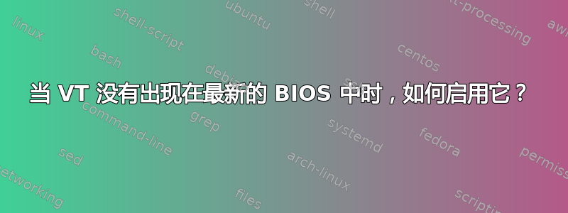 当 VT 没有出现在最新的 BIOS 中时，如何启用它？