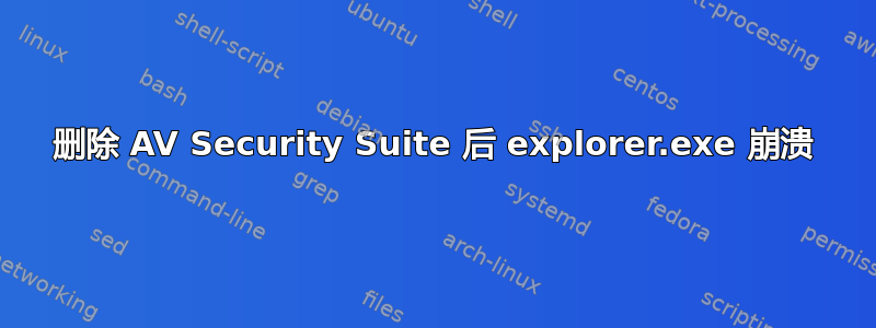 删除 AV Security Suite 后 explorer.exe 崩溃