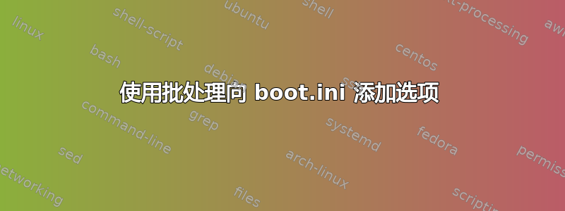 使用批处理向 boot.ini 添加选项