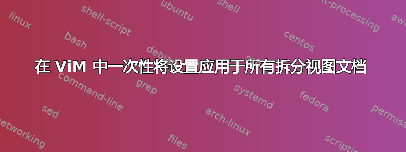 在 ViM 中一次性将设置应用于所有拆分视图文档