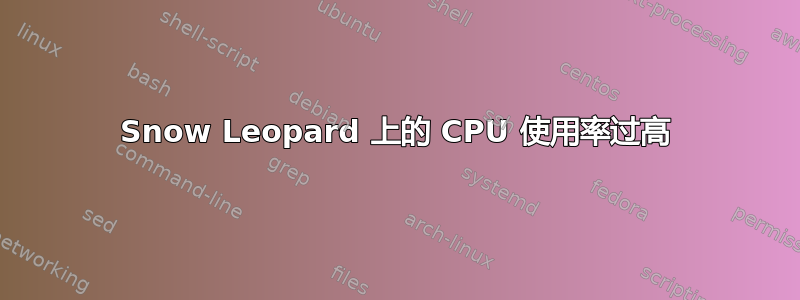 Snow Leopard 上的 CPU 使用率过高