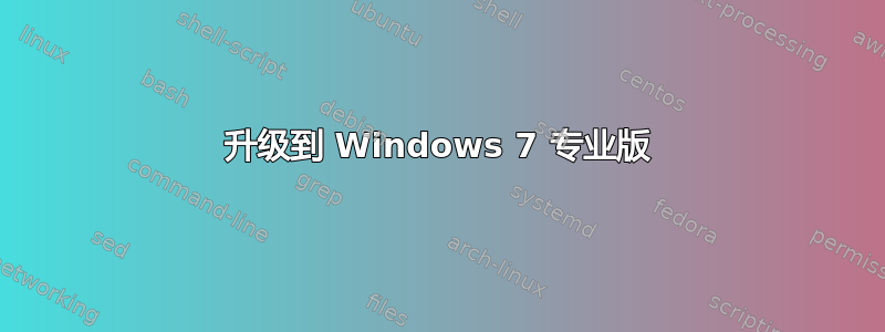 升级到 Windows 7 专业版